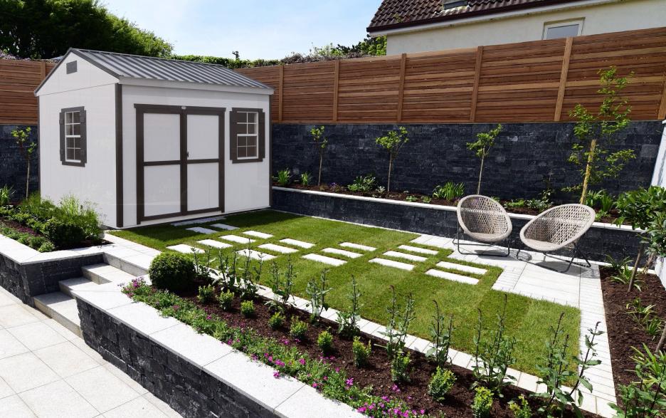 Compass Big Sky: barn white LP barn siding with barn white double doors, black trim, shiny black roofing.
