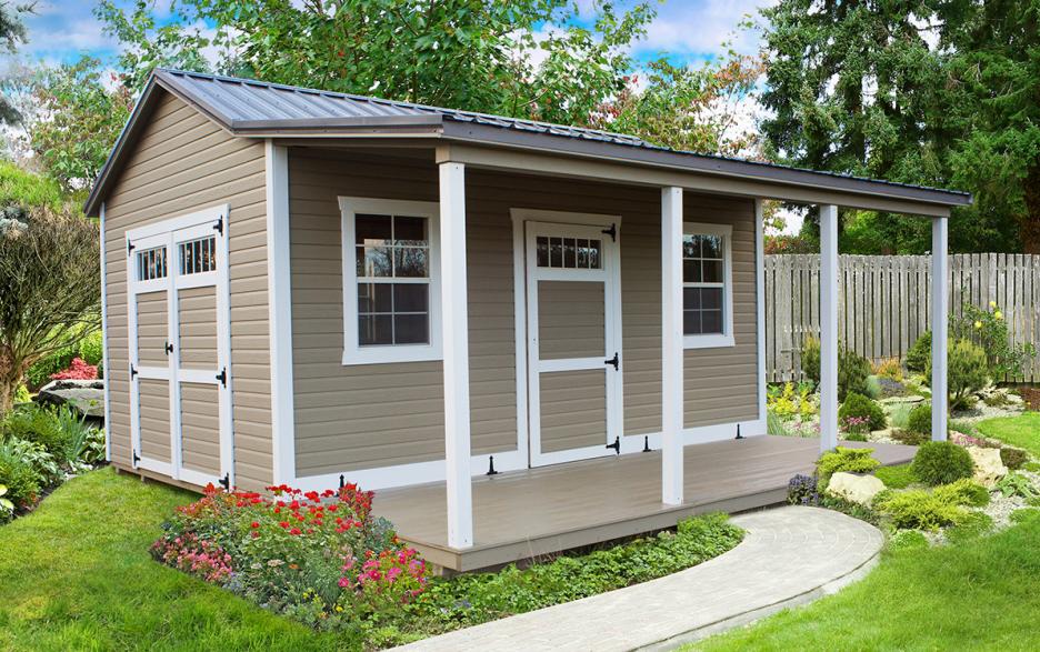 Signature Homestead: clay LP barn siding, barn white trim and burnished slate metal roof